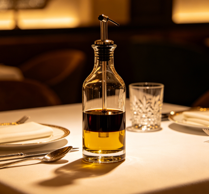 Premium Glass Oil & Vinegar Dispenser with Metal Pump